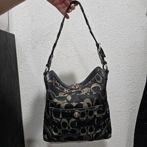 Vintage 2007 y2k coach monogram slouchy shoulder purse